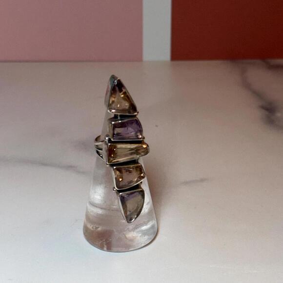 Ametrine Sterling Silver Ring: Multi-Stone Design - Picture 7 of 9